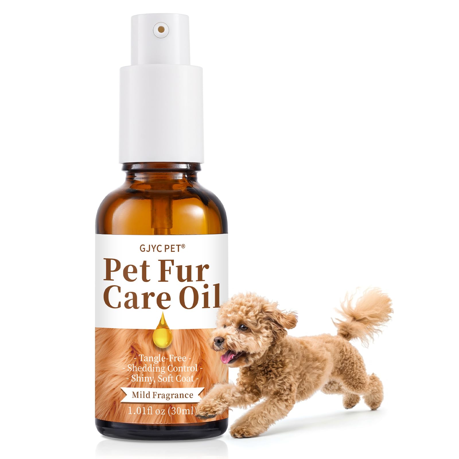 Gjyc Pet Pet Fur Care Oil - Tangle Remover, Shiny & Silky Coat, Soothing Skin Protection With Collagen And Natural Oils - Leave-
