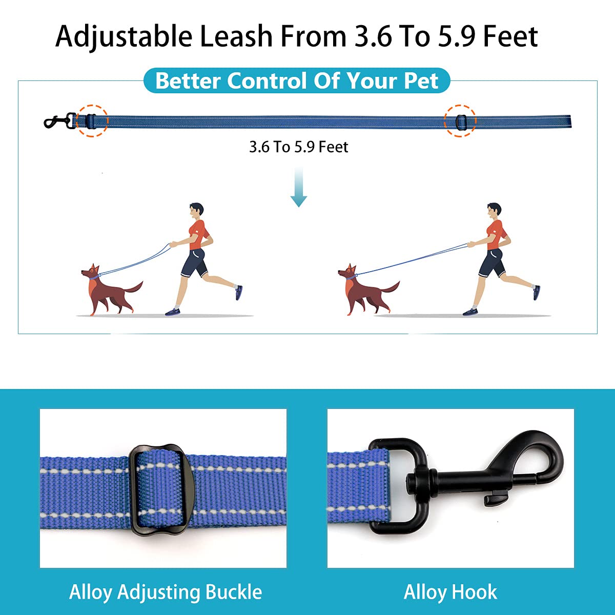 Reflective Dog Collar And Leash Set With Safety Locking Buckle Nylon Pet Collars Adjustable For Small Medium Large Dogs 3 Sizes(