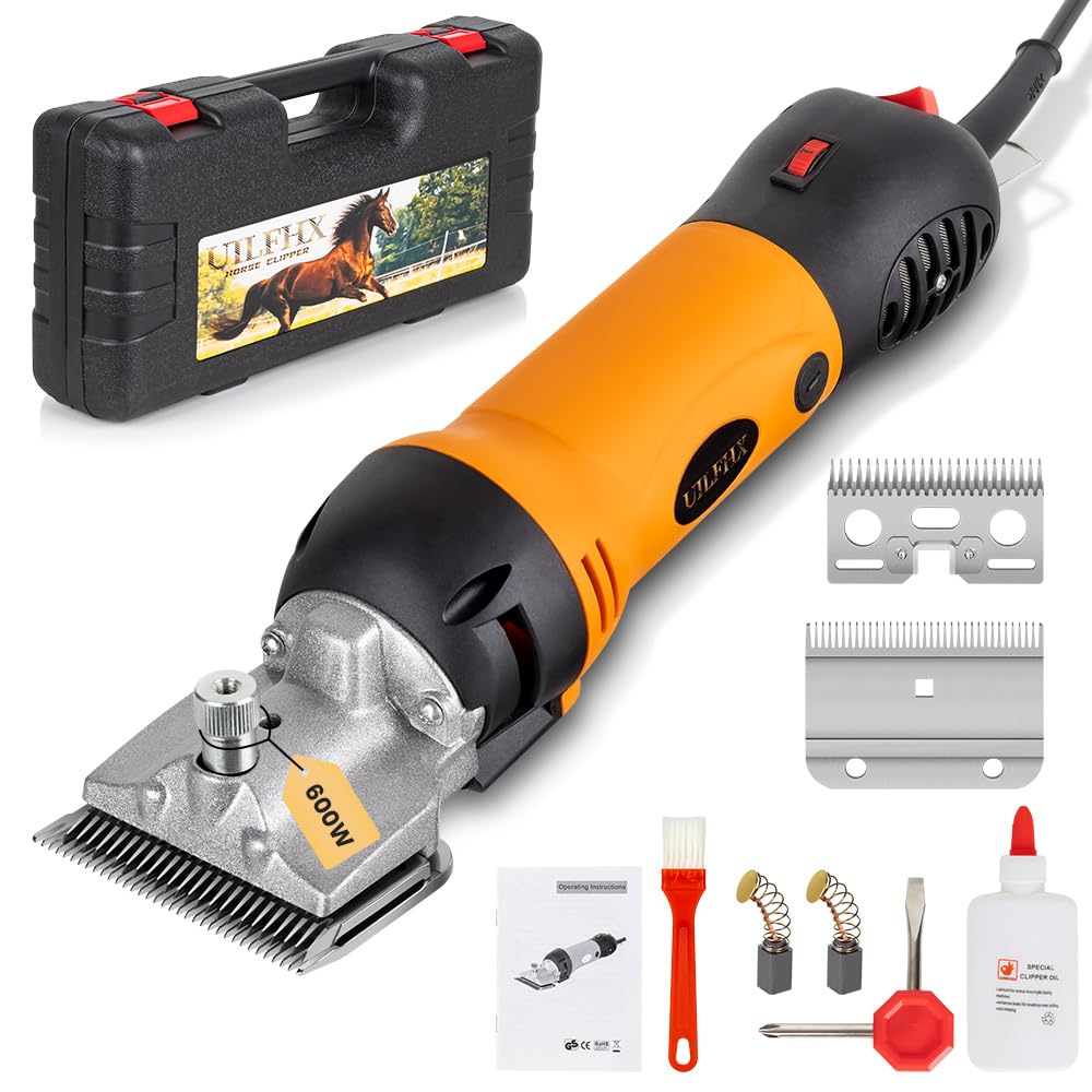 Horse Clippers Professional Electric Horse Grooming Kit, Shaving Equine Clippers For Horses Goat Cattle Thick Coat Animals, 6 Sp