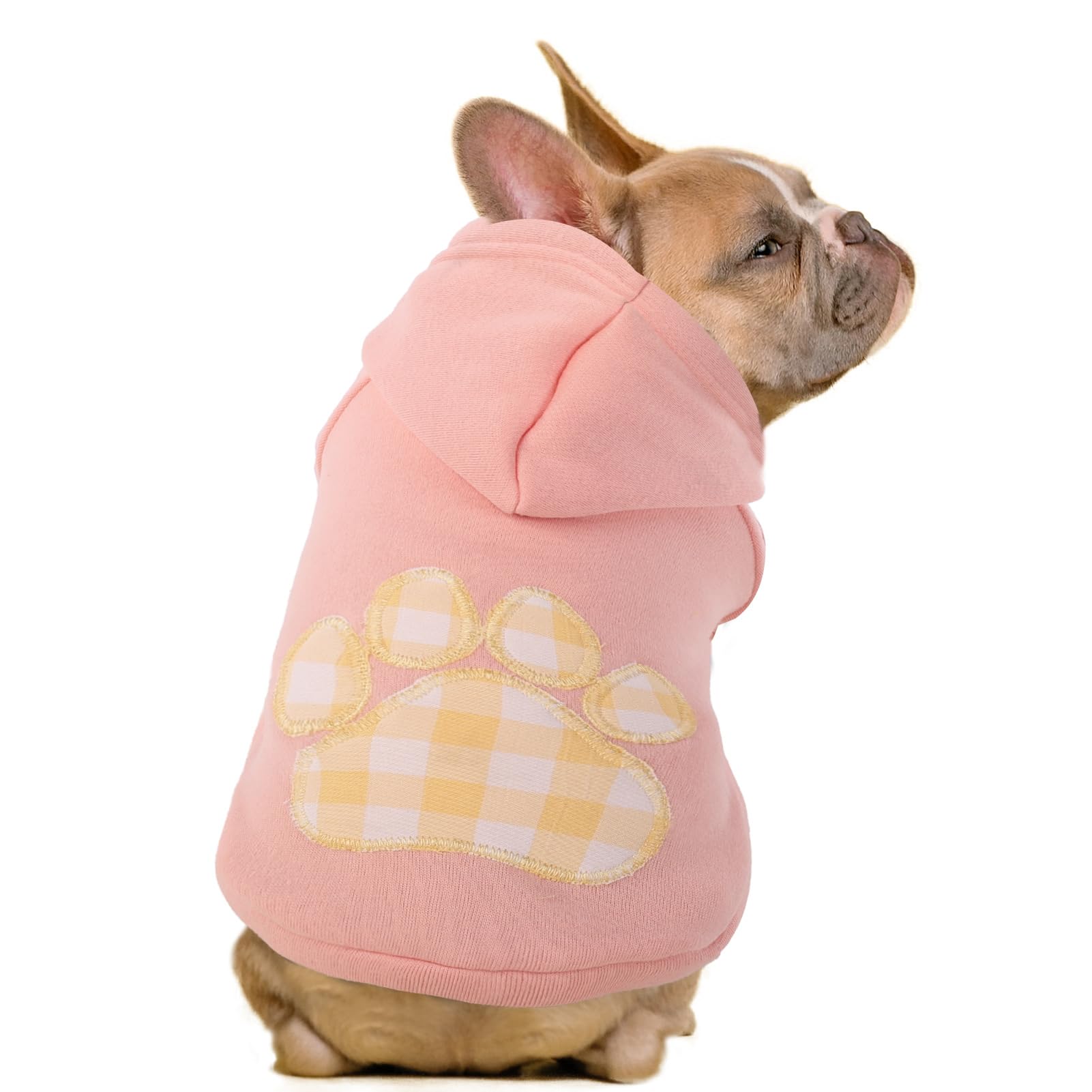 Sawmong Dog Hoodie,Flannel Pet Hooded Sweater With Hat Puppy Pullover Sweater Shirt,Dog (Pink,Xl)