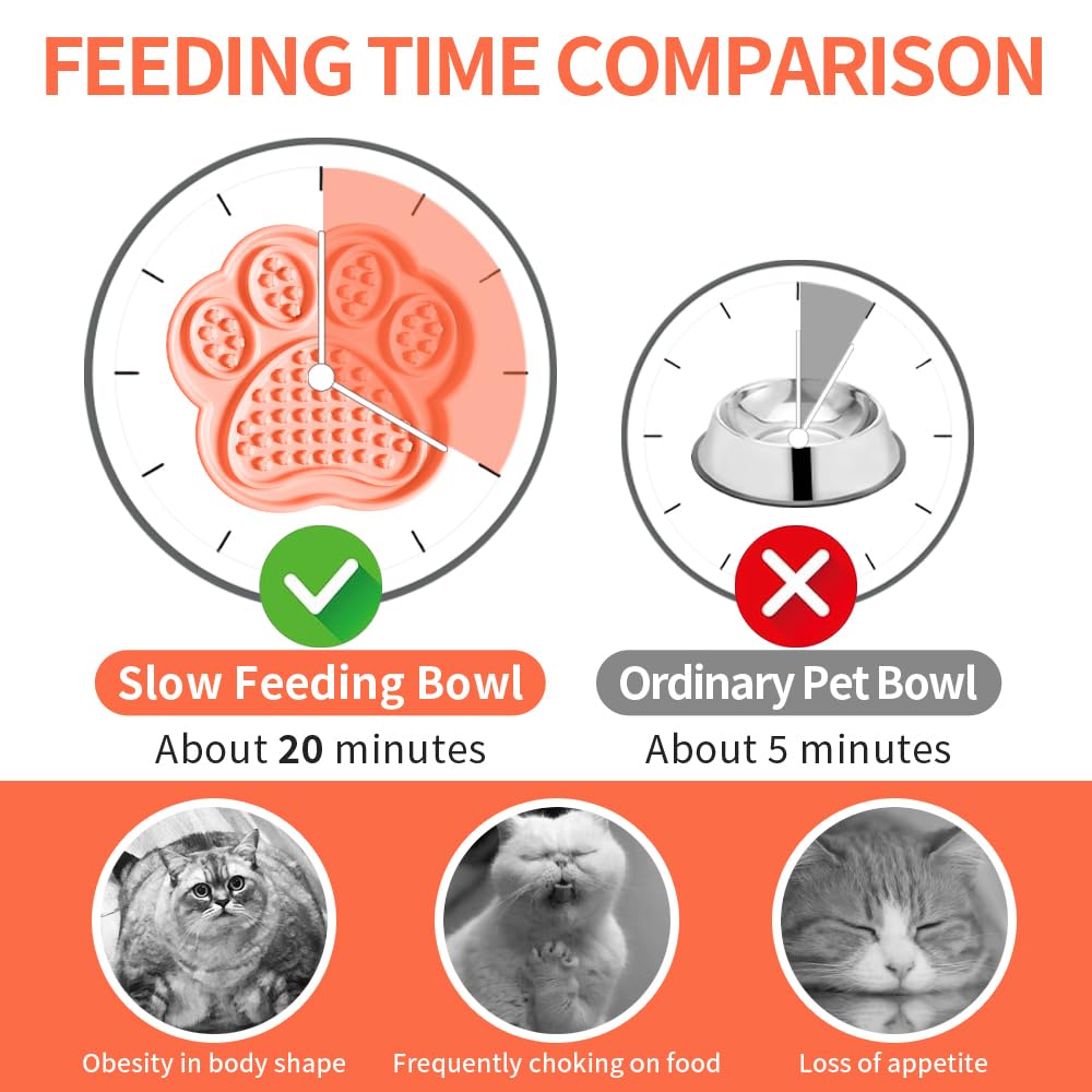 Ceramic Slow Feeder for Dogs & Cats, Lick Mat and Puzzle Feeder Cat Dish Slow for Anxiety Relief, Interactive Treats, and Wet Fo
