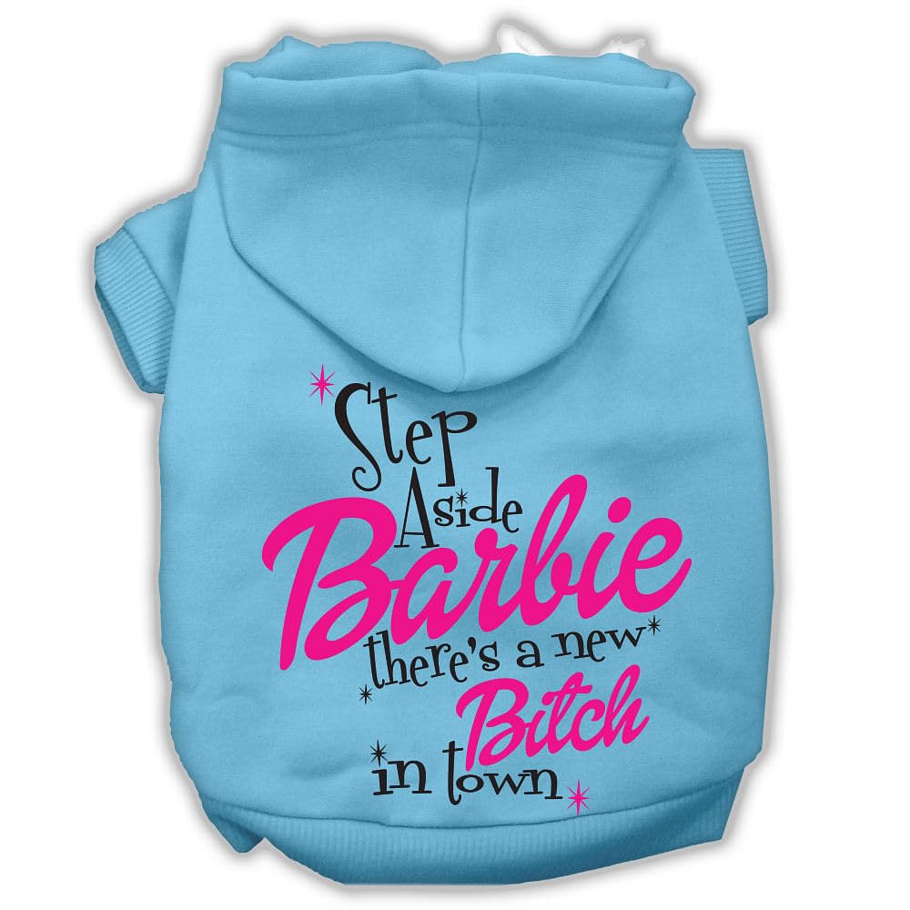 Mirage Pet Products New Bitch In Town Screenprint Hoodie, X-Large, Baby Blue