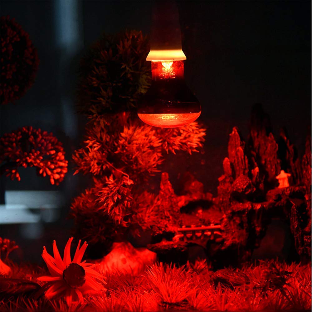 Maotopcom Pet Supplies 100W Infrared Heating Lamp 2 Pack, 110V E27 Basking Spot Light Bulbs For Reptile And Amphibian, As Bearded Dragons, Turtles, Ball Pythons, Red