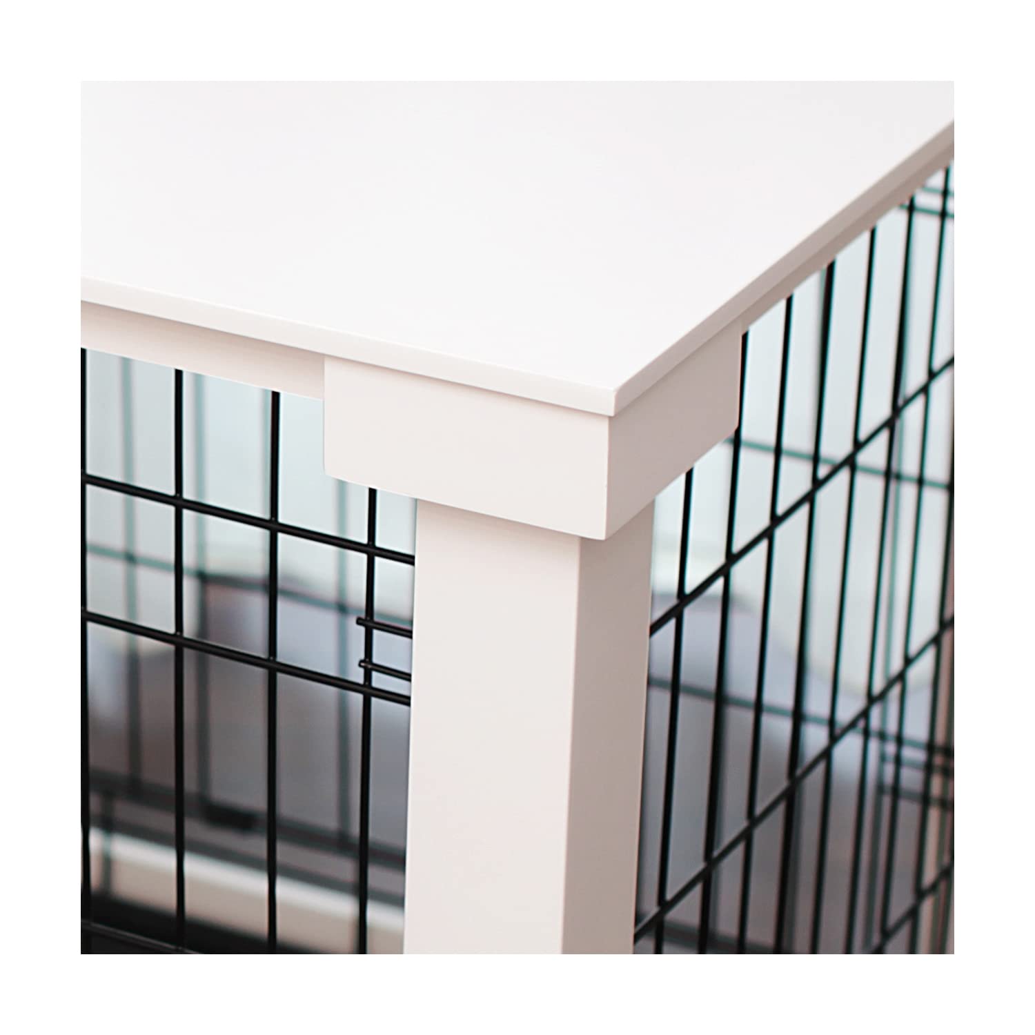 Cage With Crate Cover, White, Small