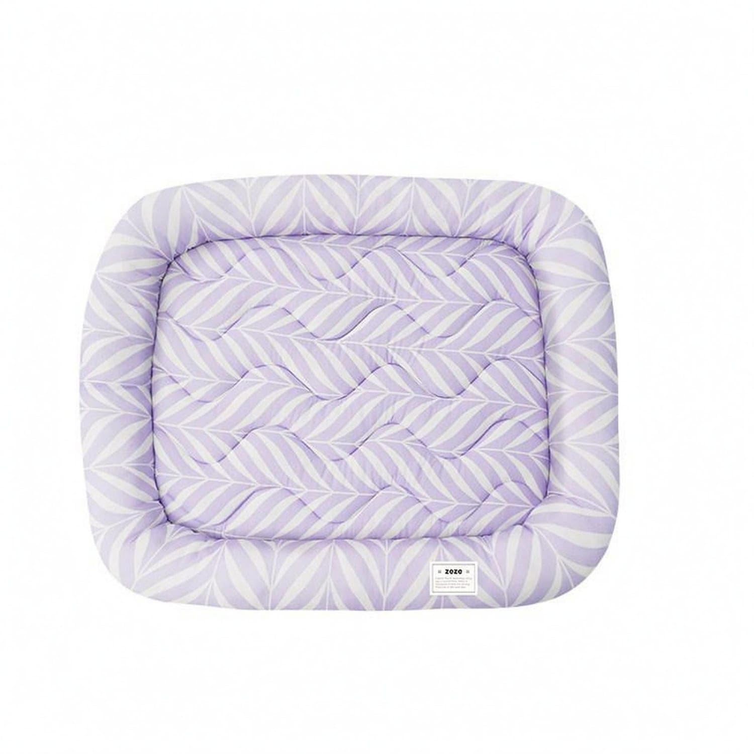 Lavender Pet Cooling Mat Quilted Cooling Bed Mat Raised Border Rounded Corners for Dogs, Cats, Floor, Purple, M
