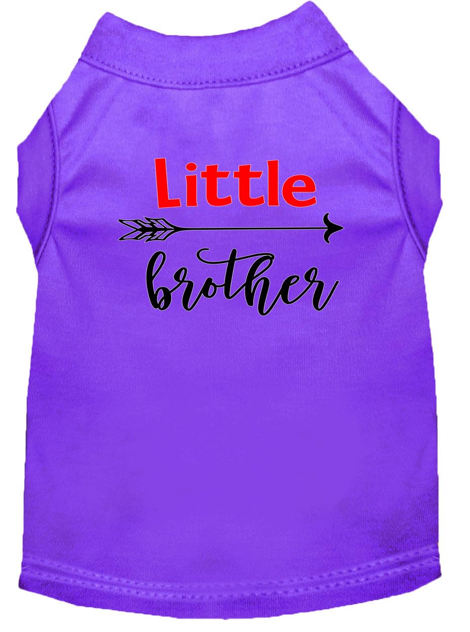 Pet Dog & Cat Shirt Screen Printed, "Little Brother" Purple LG (10-14 lbs.)