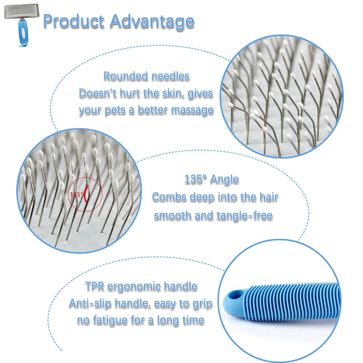 ZBJBinCH Horse Pin Brush, Horse Grooming Brush, Horse Massage Brush, Horse Hair Brush, Professional Grade Horse Brush, Dog Hair