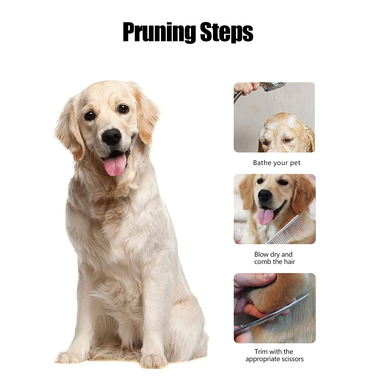 Dog Professional Grooming Scissors, Pets Body & Facial Trimmer, 7' Titanium Cat Thinning Shears, Stainless Steel With Round Tip For Long, Medium, Short, Thick, Wiry, Curly Hair