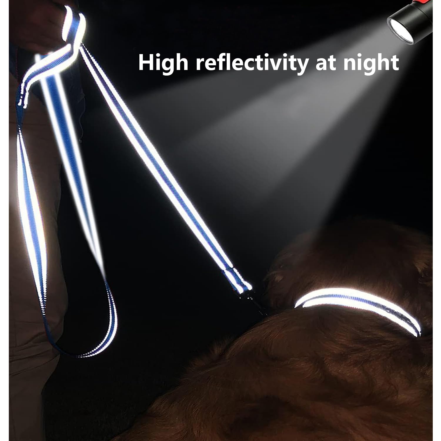 Penseepet Dog Leash 6 Ft Padded Handle Nylon Reflective Dogs Leashes For Large Dogs Blue