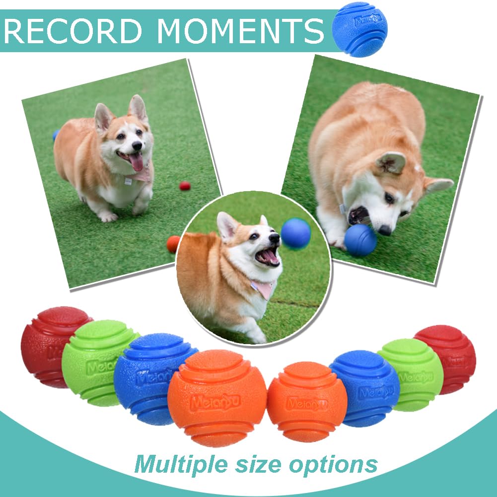 Vitalili Rubber Balls for Dogs Dog Training Ball Water Ball Toy High Bounce Chew Resistant Dog Ball Sets for Medium Large Dogs 6