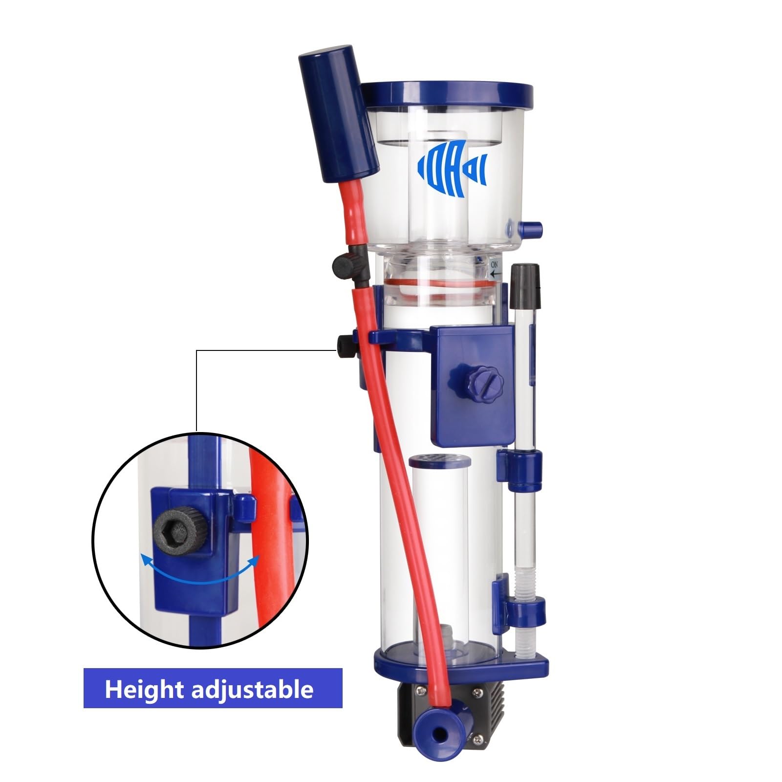 Nano Protein Skimmer for Saltwater Aquariums, DC Pinwheel Pump for 20 Gals Fish Tank, Hang On, Internal, Not for Rimmed Tank