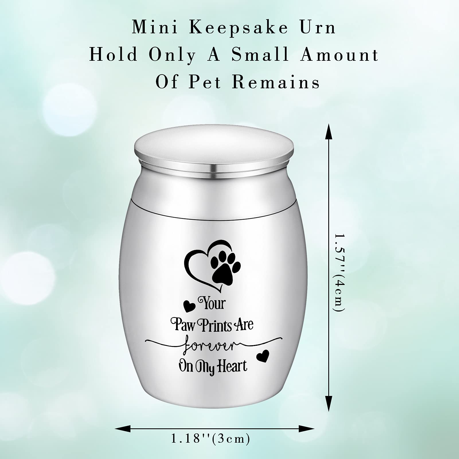 Small Dog Urn For Ashes 1.57 Inches Mini Cremation Urn For Pet Ashes Tiny Pet Paw Keepsake Urn Mini Urn For Cat Ashes Holder-You