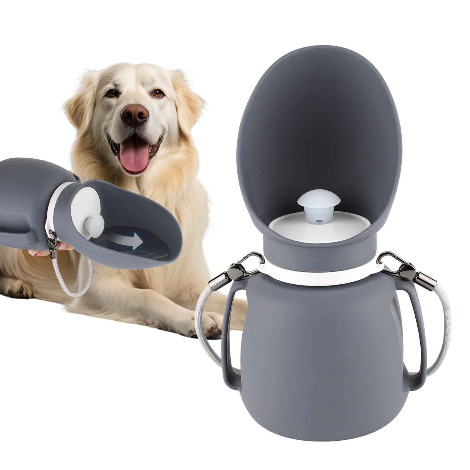 Petleso Dog Water Bottle, Outdoor Portable Water Dispenser For Dogs Cats, 27 Oz Dog Travel Water Bottle For Walking, Hiking, Lea