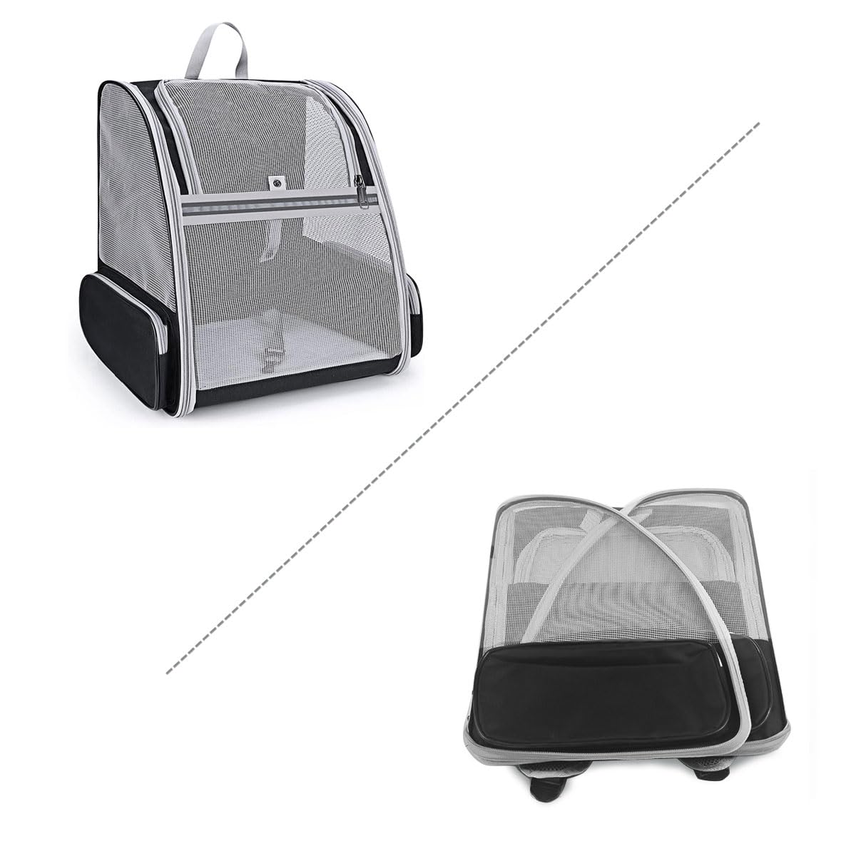 Beikott Cat Carrier Backpack, Dog Backpack, Ventilate Pet Cats Puppy Dogs Birds Bunny Backpack For Travel Indoor Outdoor Use(Bla