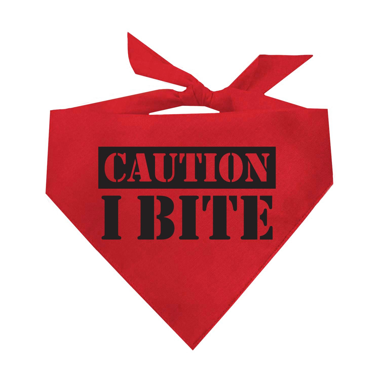 Caution I Bite Dog Bandana (Red, Xs 836)