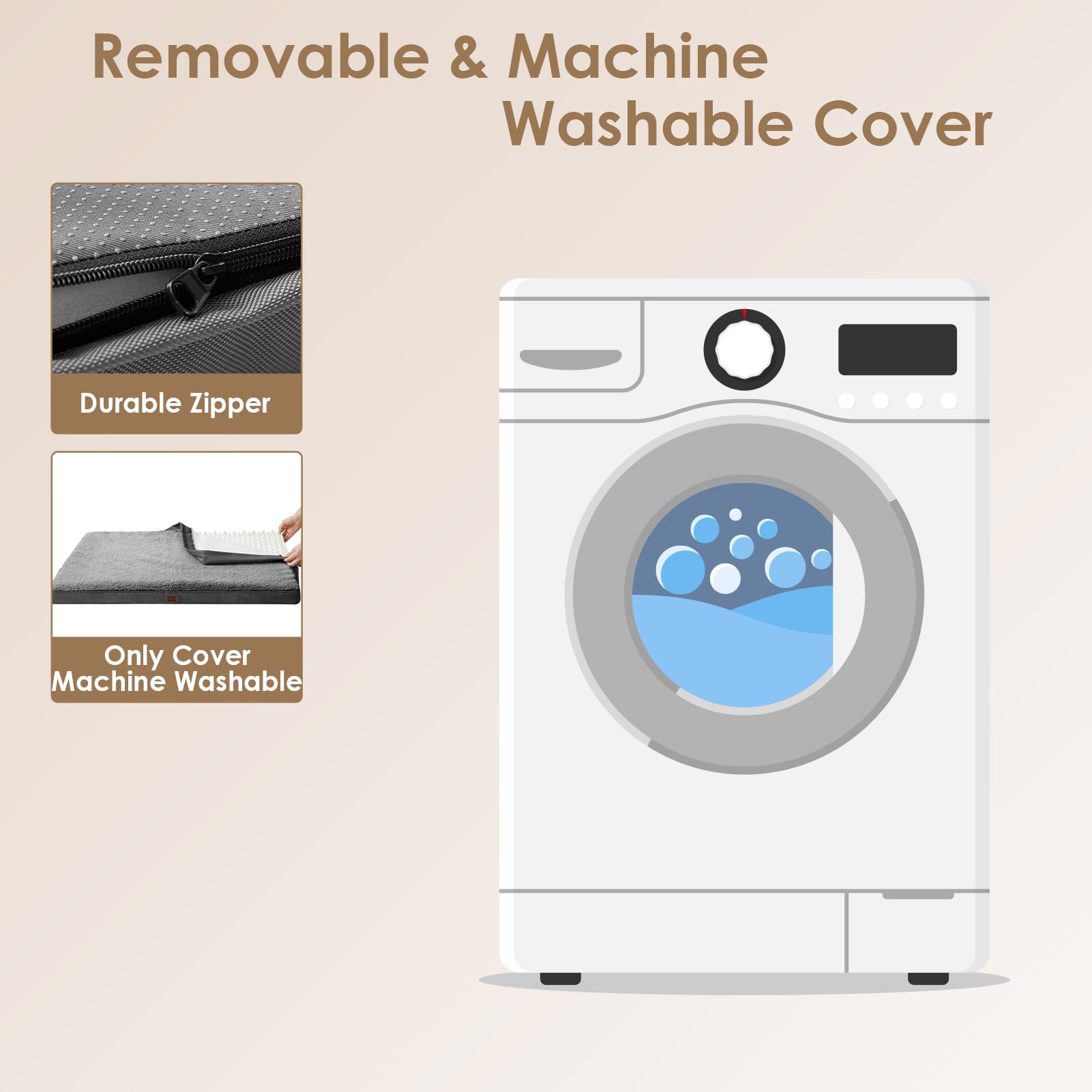 Eheyciga Washable Dog Beds For Large Dogs, Big Orthopedic Large Dog Bed With Removable Cover, Durable Pet Bed Dog Mat Mattress C