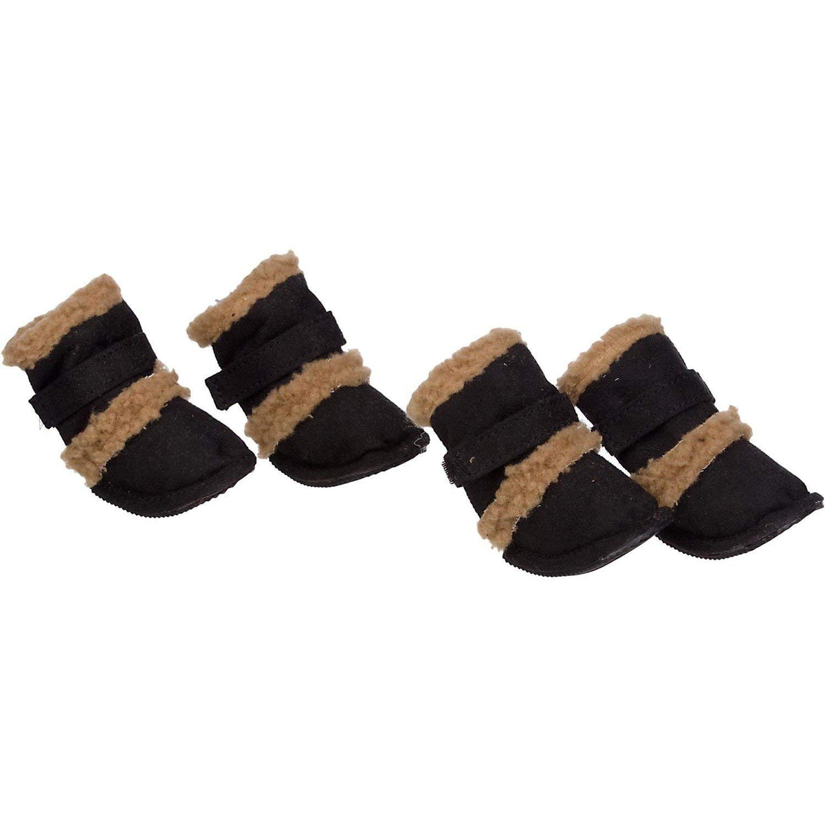 Pet Life Shearling Sherpa 'DUGGZ' Paw Boots (Set of 4) Black M