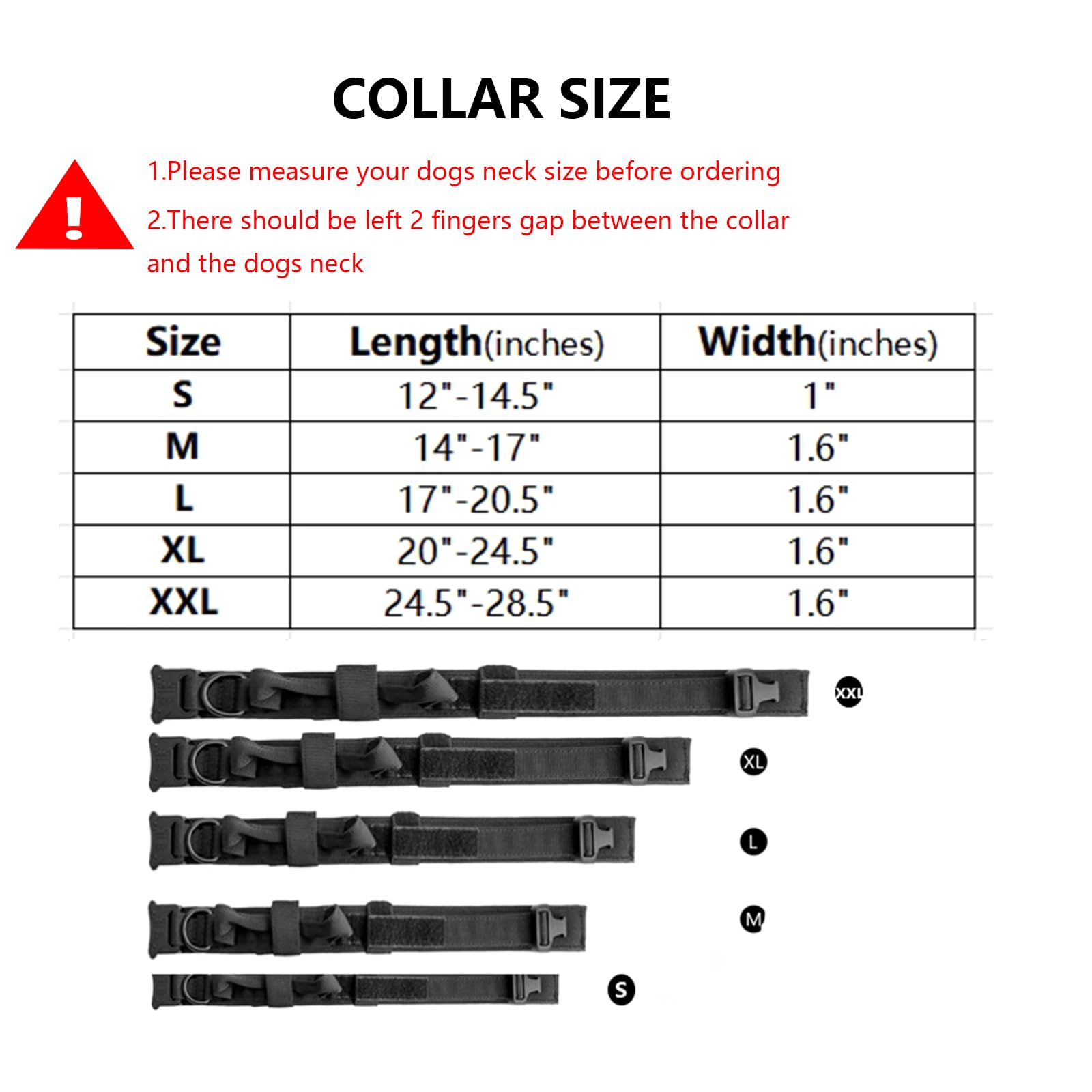 Tactical Dog Collar Military Dog Collar Adjustable Nylon Dog Collar Heavy Duty Metal Buckle With Handle For Dog Training (Green,Xl)