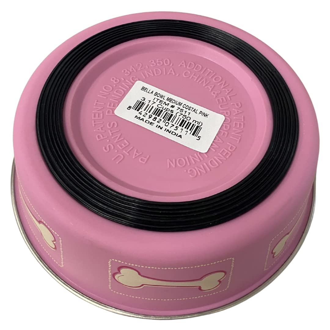 Loving Pets Coastal Bella Bowl For Dogs, Large, Pink