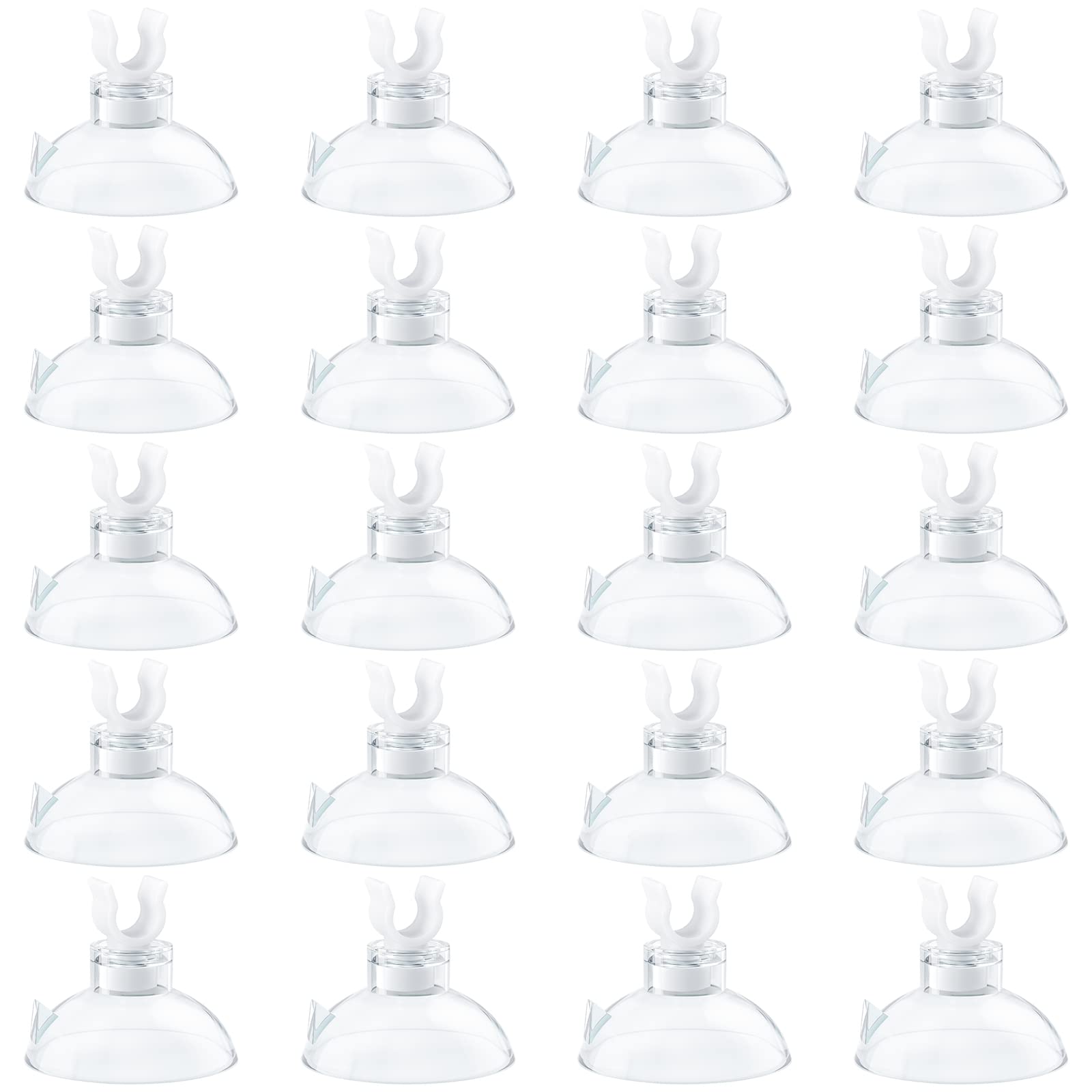 Pawfly Aquarium Suction Cup Clips For Standard 3/16' Id Airline Tubing Clear Air Hose Holder Clamp Accessories For Fish Tank Aeration Setup, 20 Pack