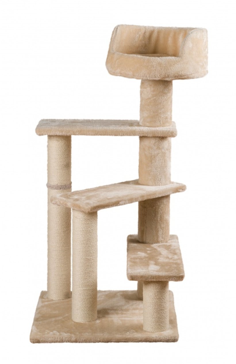 Trixie Tulia Senior Cat Tower With Scratching Posts, Four Platforms, Top Platform With Backrest, Beige Medium