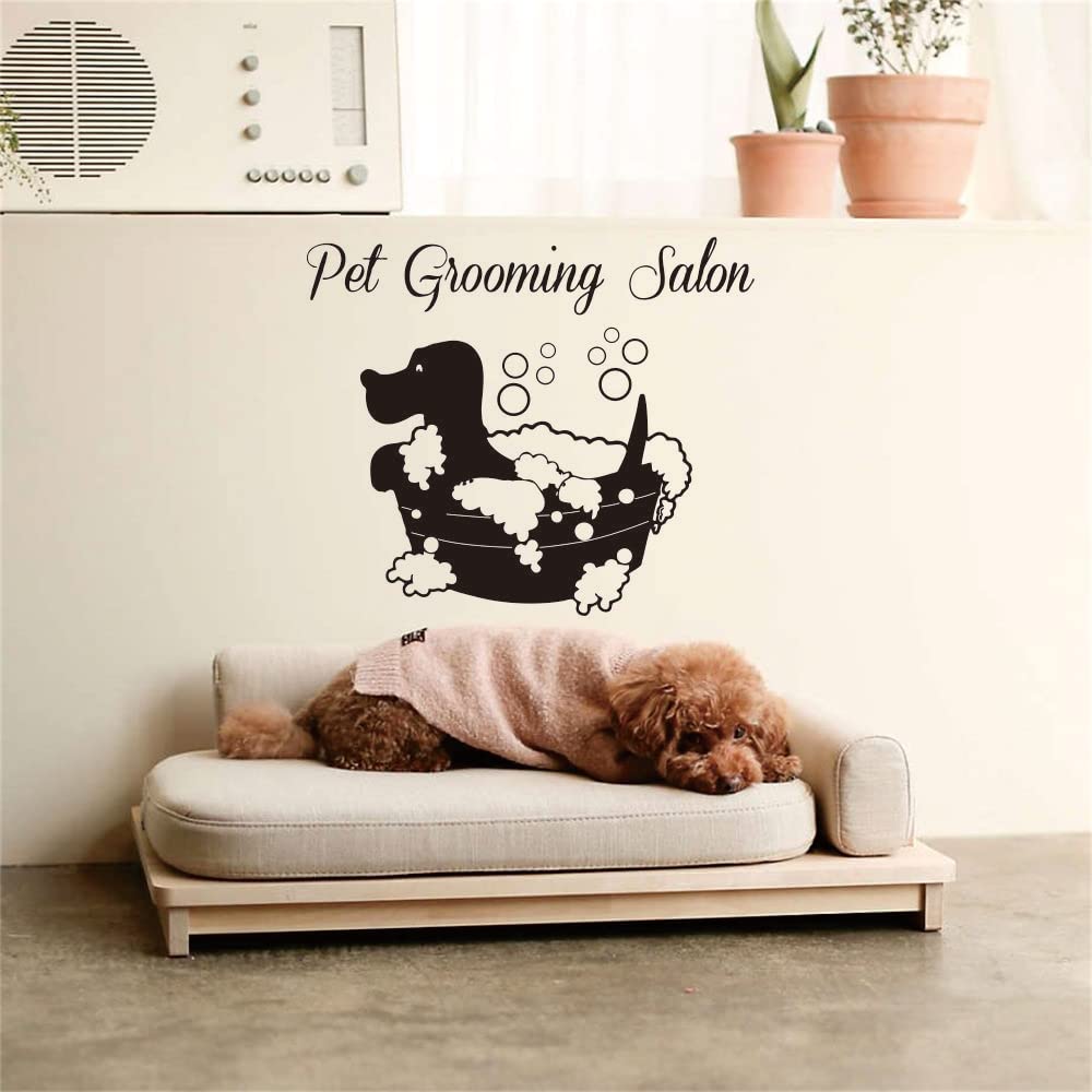 Anfrjji Pet Grooming Wall Decal - Create A Fun, Playful Atmosphere With Removable Pvc Stickers - Perfect For Pet Shops, Grooming