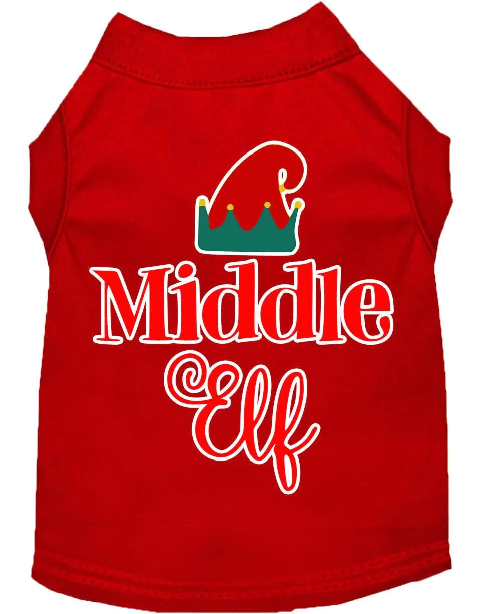 Christmas Pet Dog & Cat Shirt Screen Printed, &quot;Middle Elf&quot; Yellow SM (3-6 lbs.)