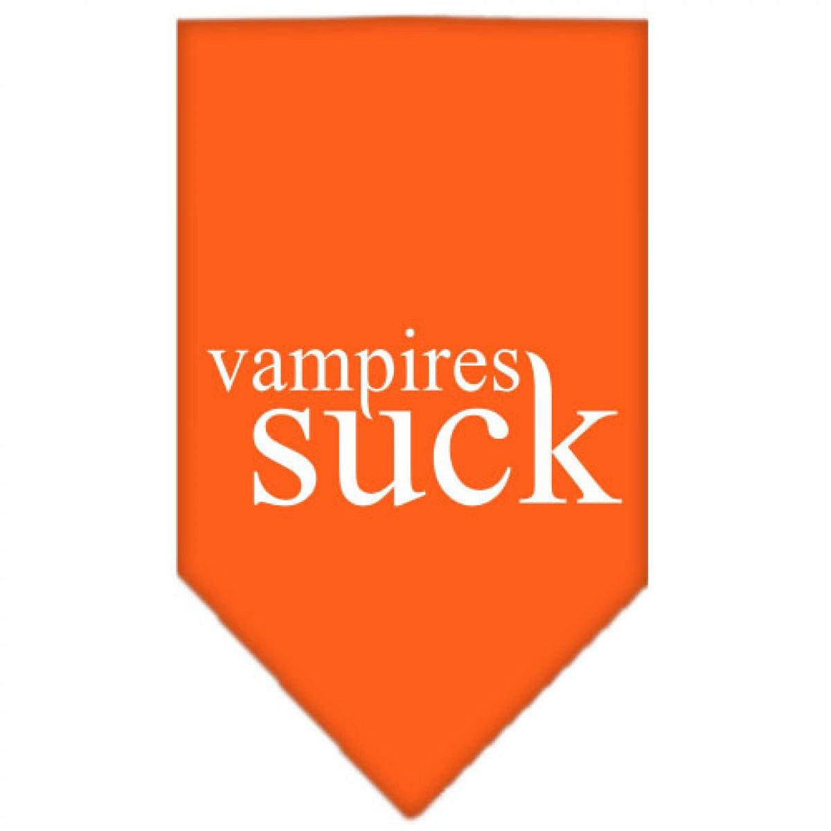 Halloween Pet and Dog Bandana Screen Printed, &quot;Vampires Suck&quot; Orange Large