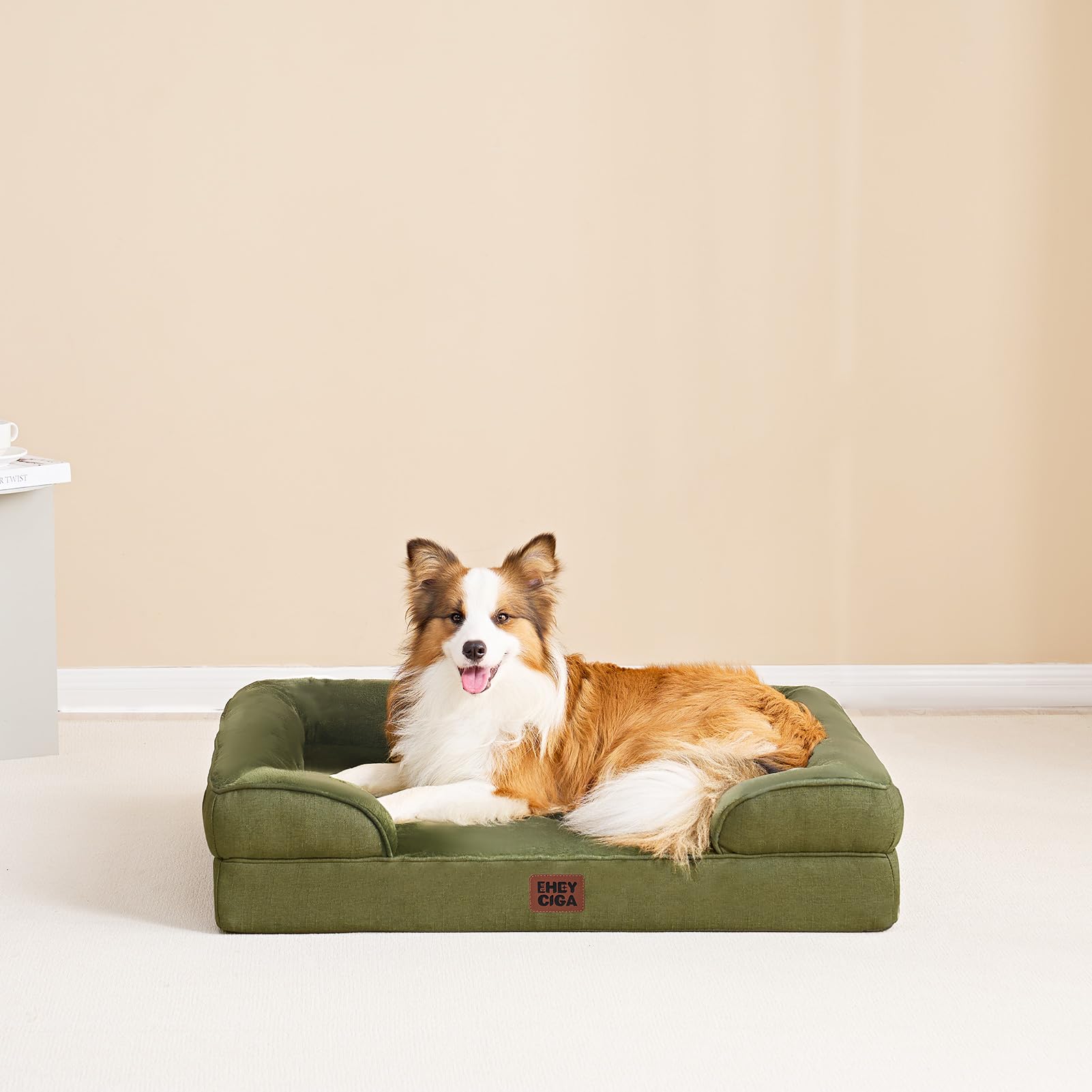 EHEYCIGA Orthopedic Dog Beds for Extra Large Dogs 44x32Inch, Waterproof Memory Foam XL Pet Bed with Sides, Non-Slip and Egg-Crat