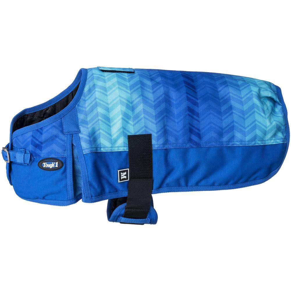 Tough1 1200D Chevron Dog Blanket Royal Blue XXLarge