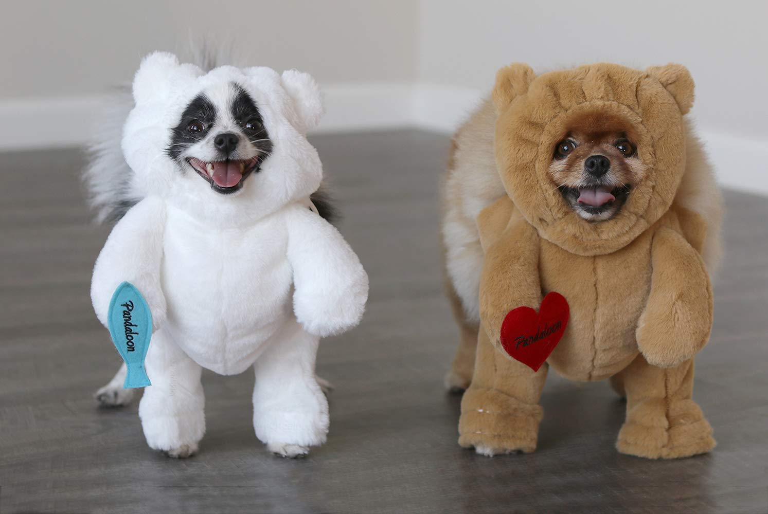 Pandaloon Polar Bear Dog Halloween Costumes For Small Dogs - As Seen On Shark Tank - Walking White Bear With Arms (Size 1 (13-14 In Total Height))
