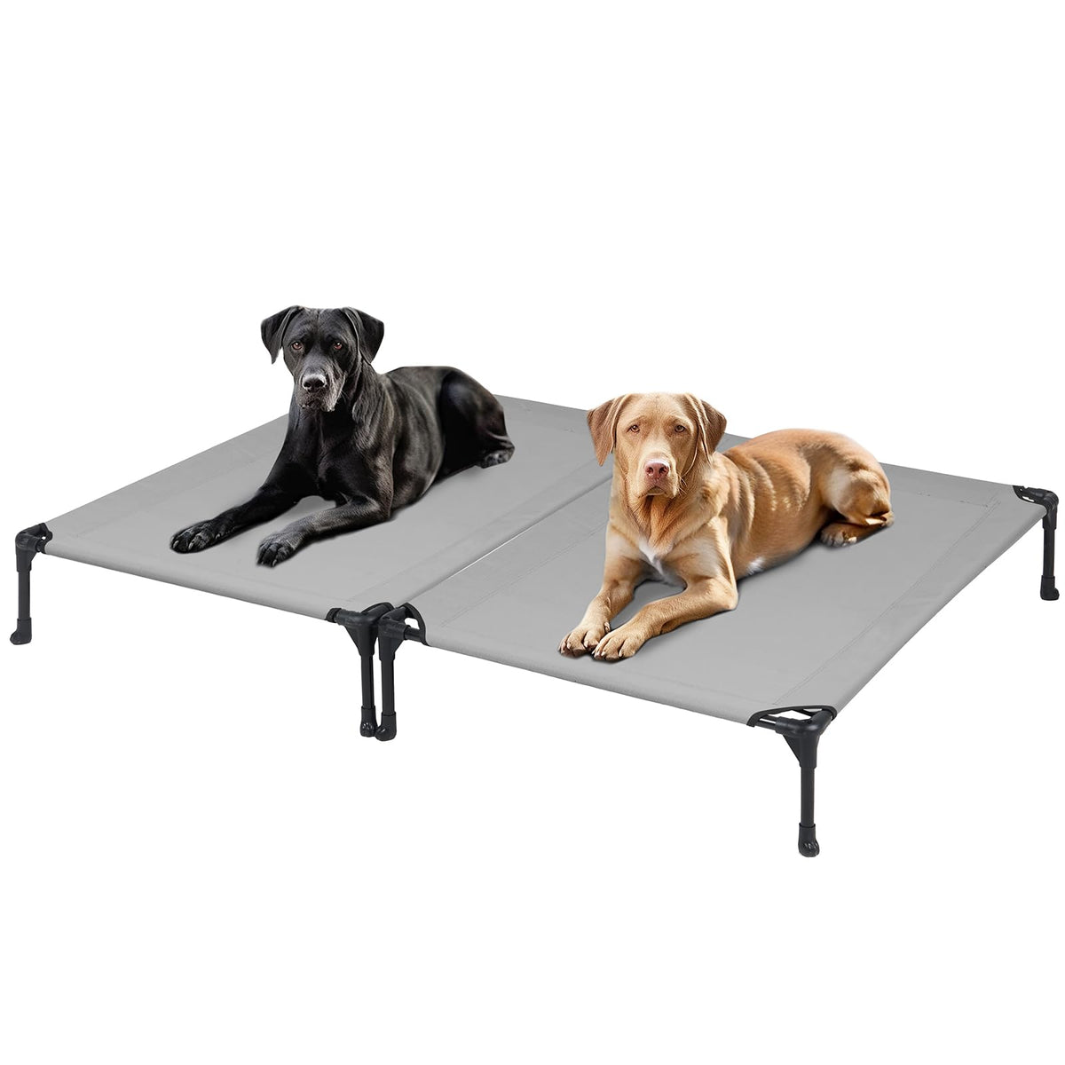 Veehoo 2 Pack Raised Dog Bed, Cooling Elevated Dog Bed, Portable Pet Cot With Washable & Breathable Mesh, No-Slip Feet, Durable 