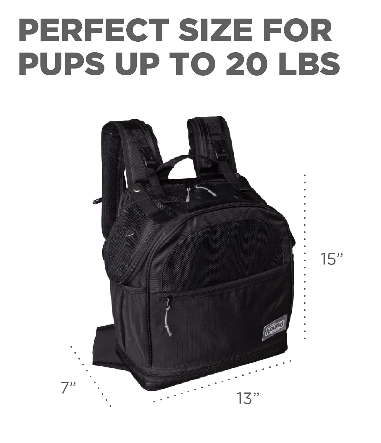 Outward Hound Puppak 2 In 1 Dog Carrier Backpack, Black - Hands-Free Front Or Back Wear, Fits Pets Up To 20 Lbs, Expandable Bott