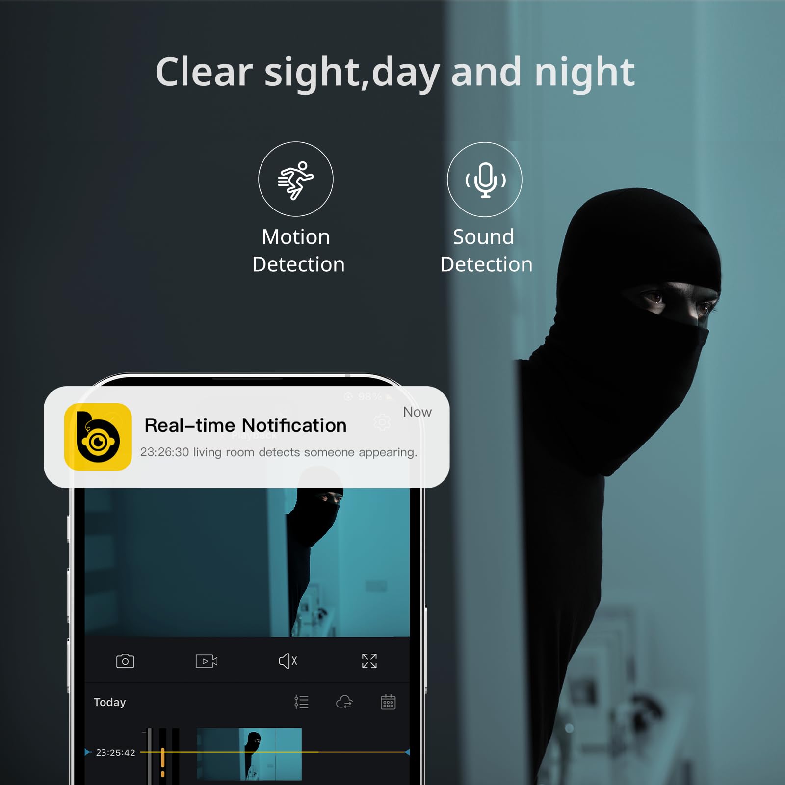 Boykeep 2K Indoor Security Camera, 2.4Ghz/5Ghz Wi-Fi Home Security Cameras For Baby/Elder/Dog, Pet Camera With Phone App, 2-Way