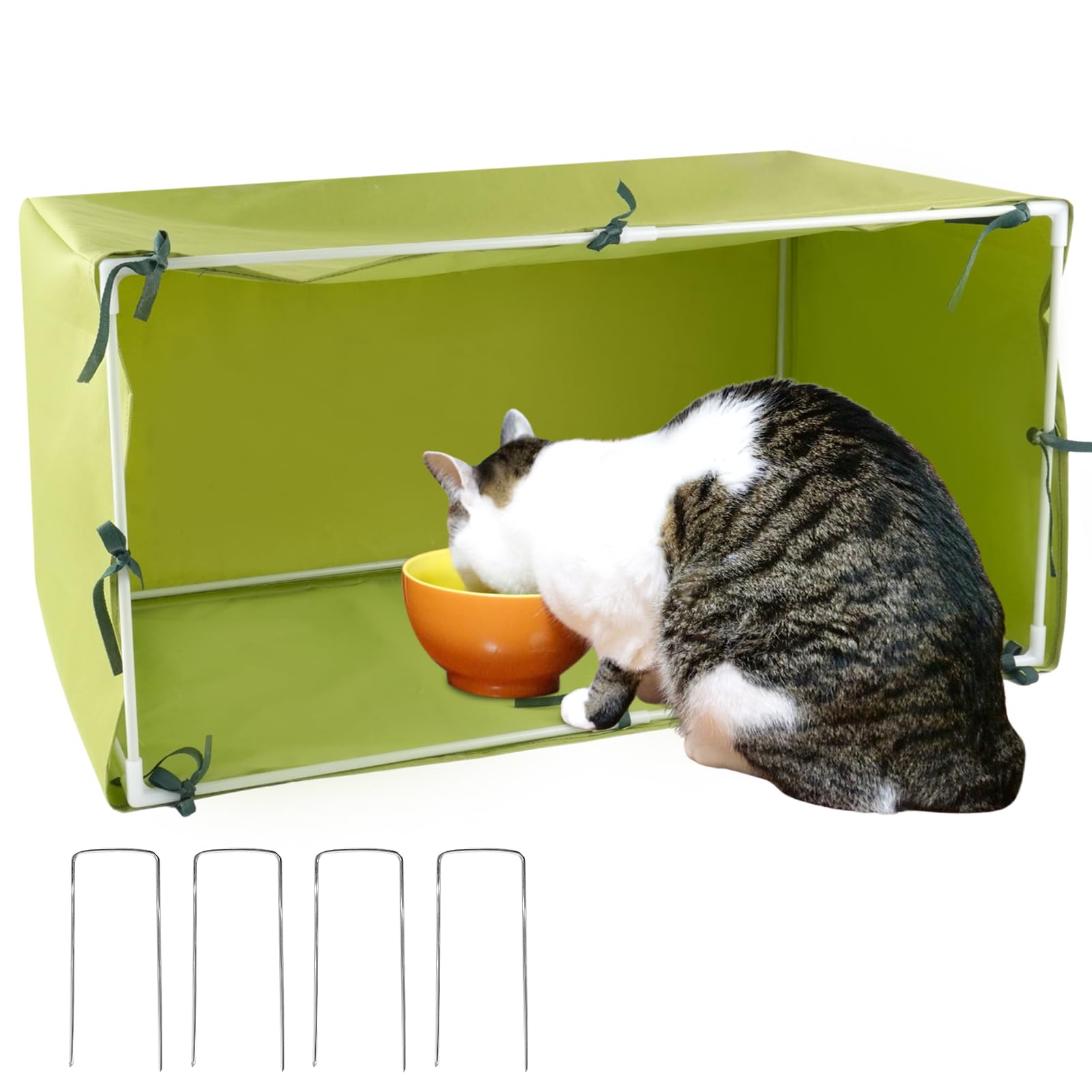 Large Size Outdoor Cat House 30''X16''X16'' Houtdoor Cat Feeding Station Cat Outdoor Shelter Cat Houses For Cats
