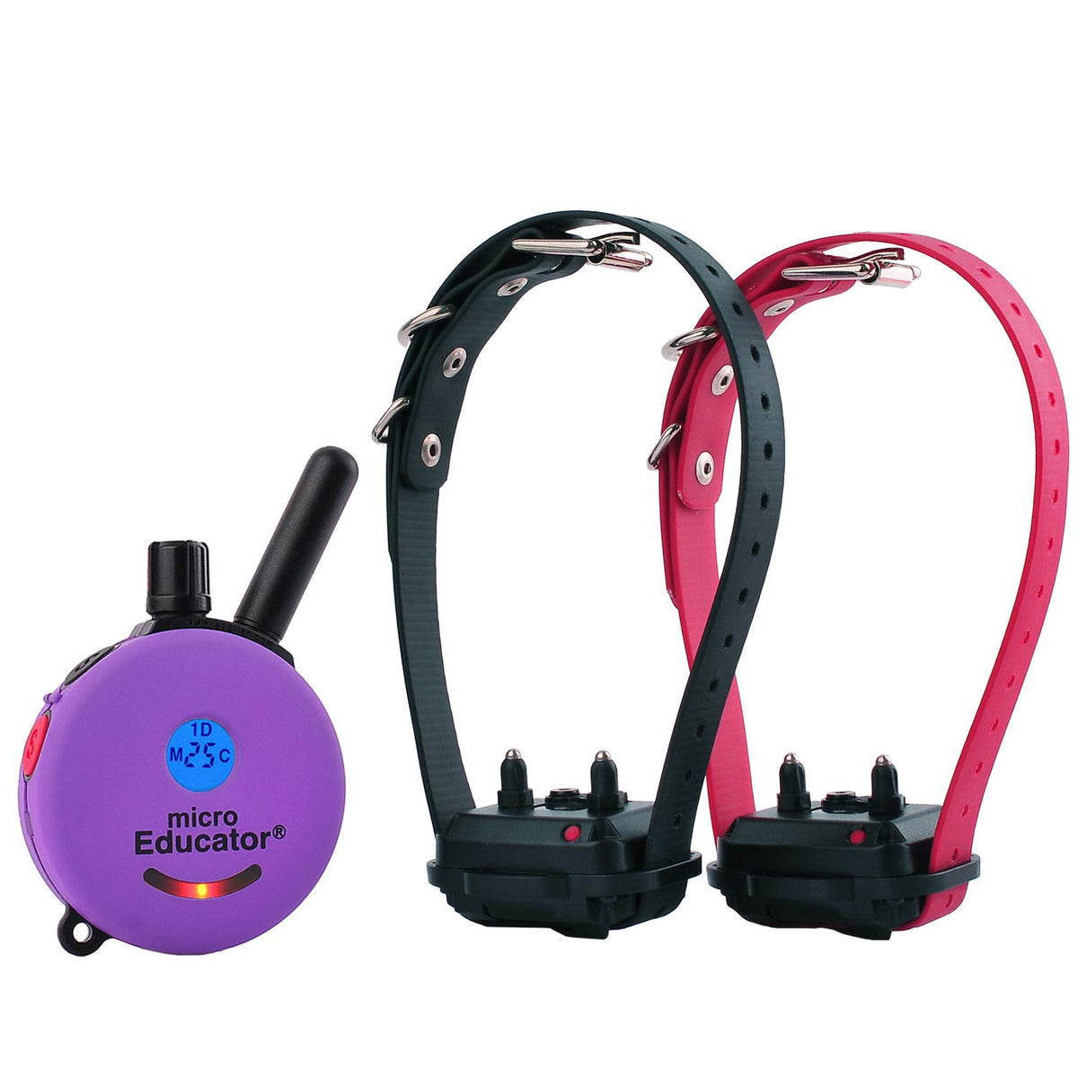 Educator E-Collar Humane Dog Training Collar With Remote, 100 Safe Tapping Stimulation Levels, Night Light, Waterproof, Rechargeable, 1/3 Mile 2 Small Dogs, Purple