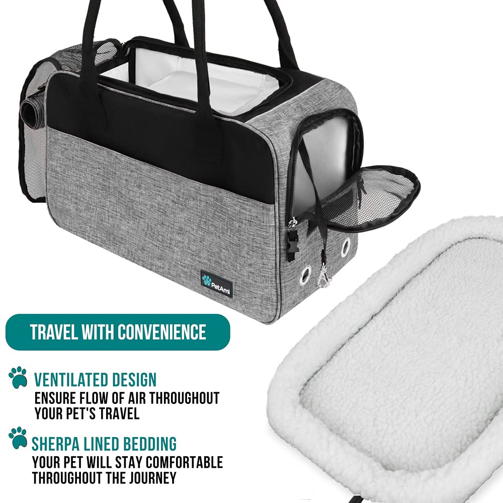 Petami Dog Purse Carrier For Small Dogs, Airline Approved Soft Sided Pet Carrier With Pockets, Ventilated Dog Carrying Bag Puppy