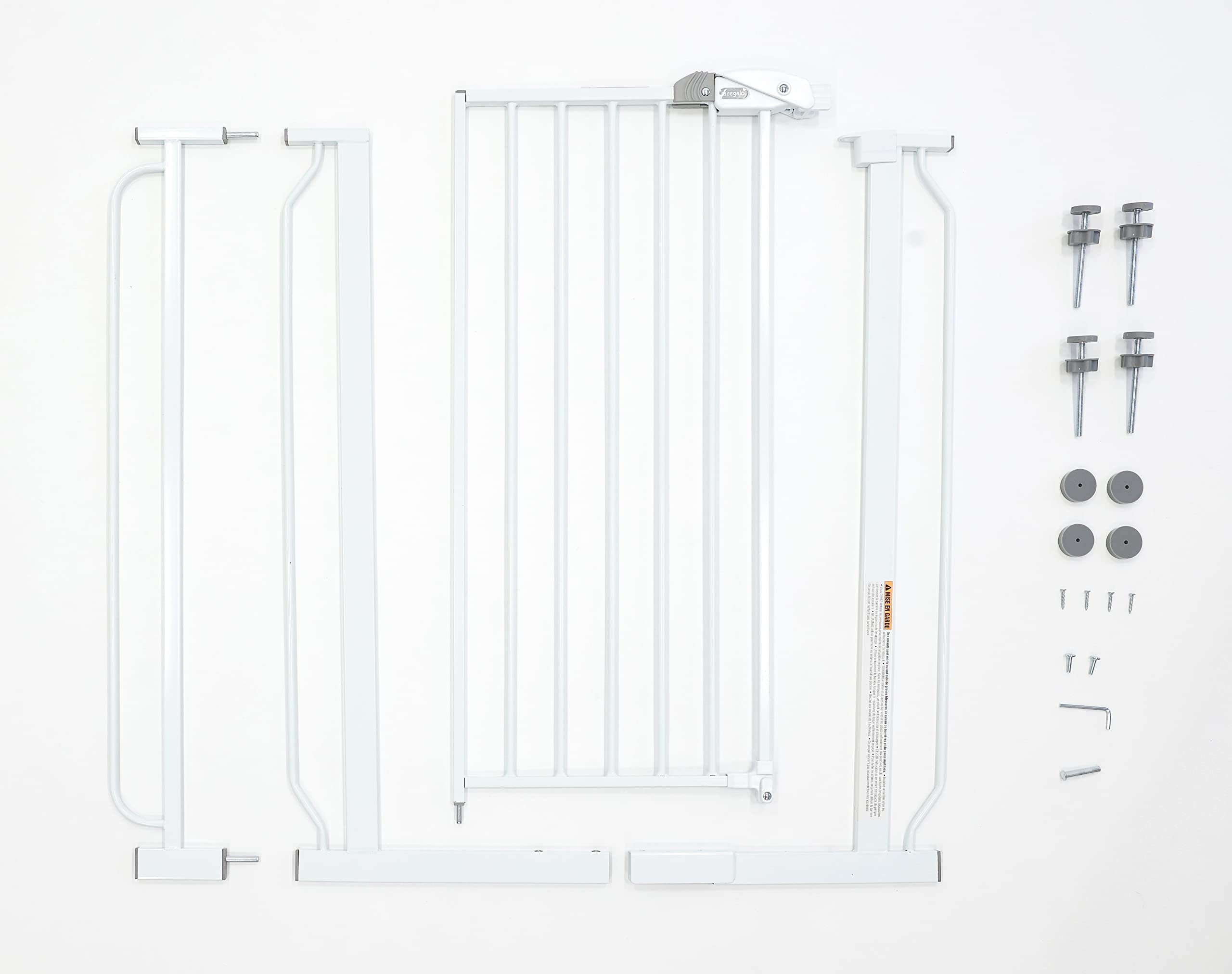 Regalo Easy Step Extra Tall Walk Thru Baby Gate, 29-36.5"W x 36"H, White, Includes Extension Kit and Pressure Mount Kit, Model 1166 H DS