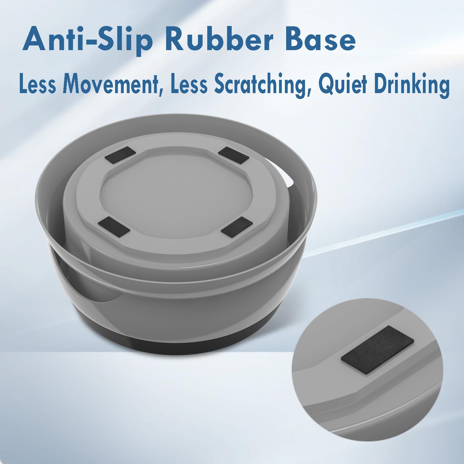 Takfox Dog Water Bowl, No Spill Cat Slow Feeder Water Dispenser Portable Vehicle Carried Car Travel Bowls For Small Medium Pets