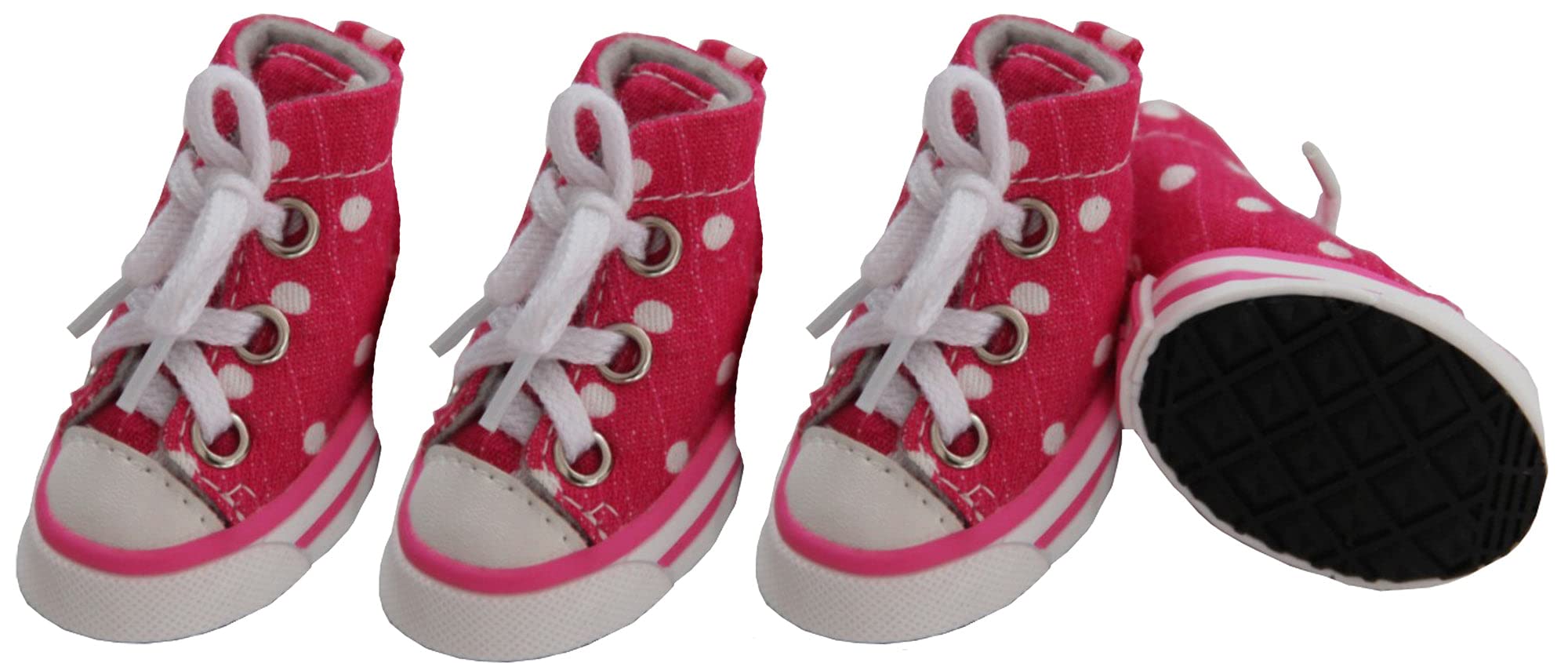 Pet Life Extreme-Skater Dog Shoes - Casual Canvas Year Round Pet Shoes With Customizeable Laced Support - Set Of 4 Shoes For Dog
