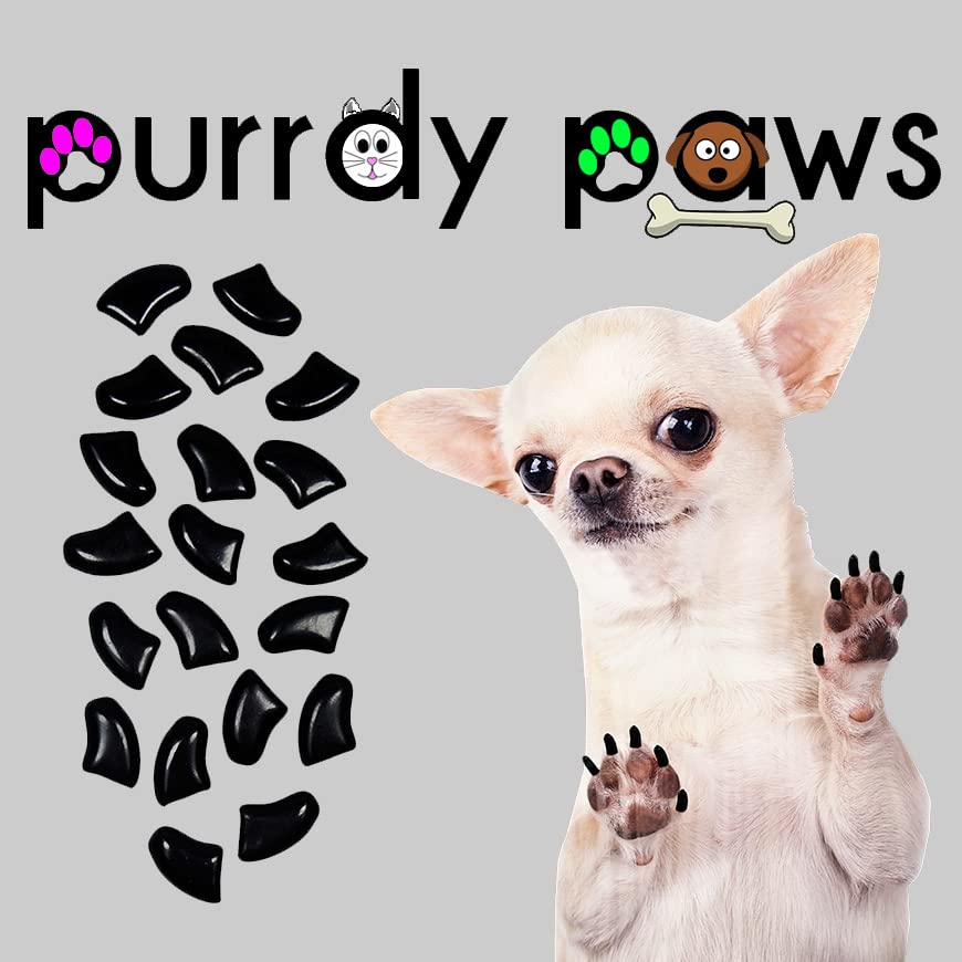 Purrdy Paws 100 Pack Soft Nail Caps For Dog Claws Black Xxl
