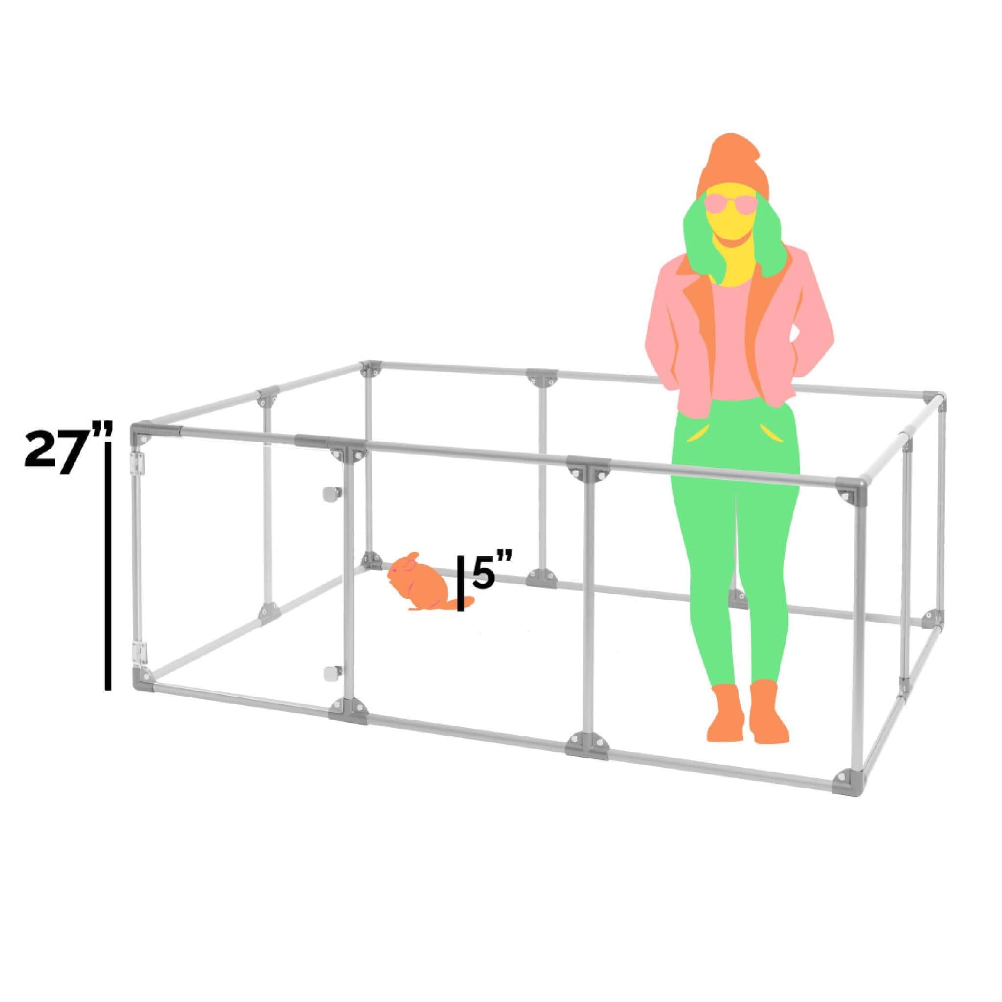Clearly Loved Pets 27' Tall Large Lucidium Pet Pen, White