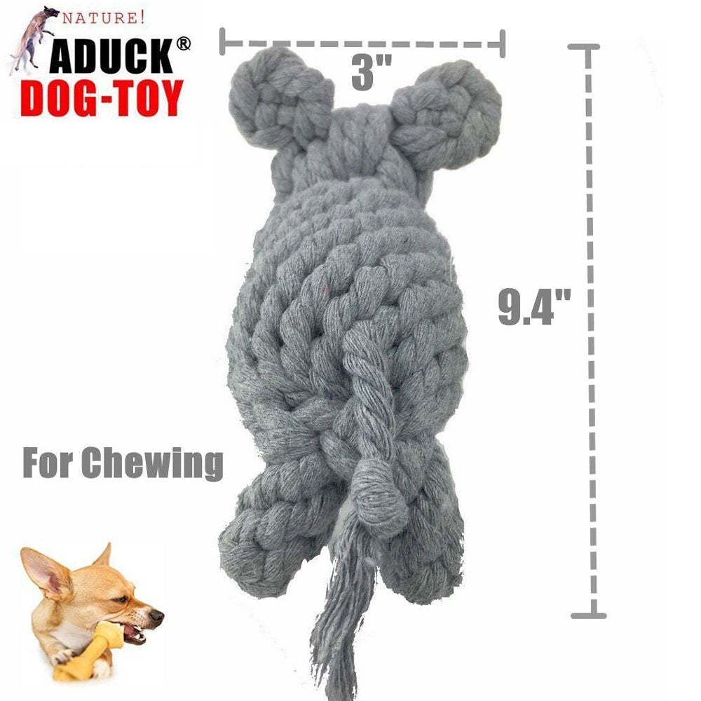 Aduck Pet Puppy Dog Cotton Rope Chew Toys For Teeth Cleaning, Elephant Design