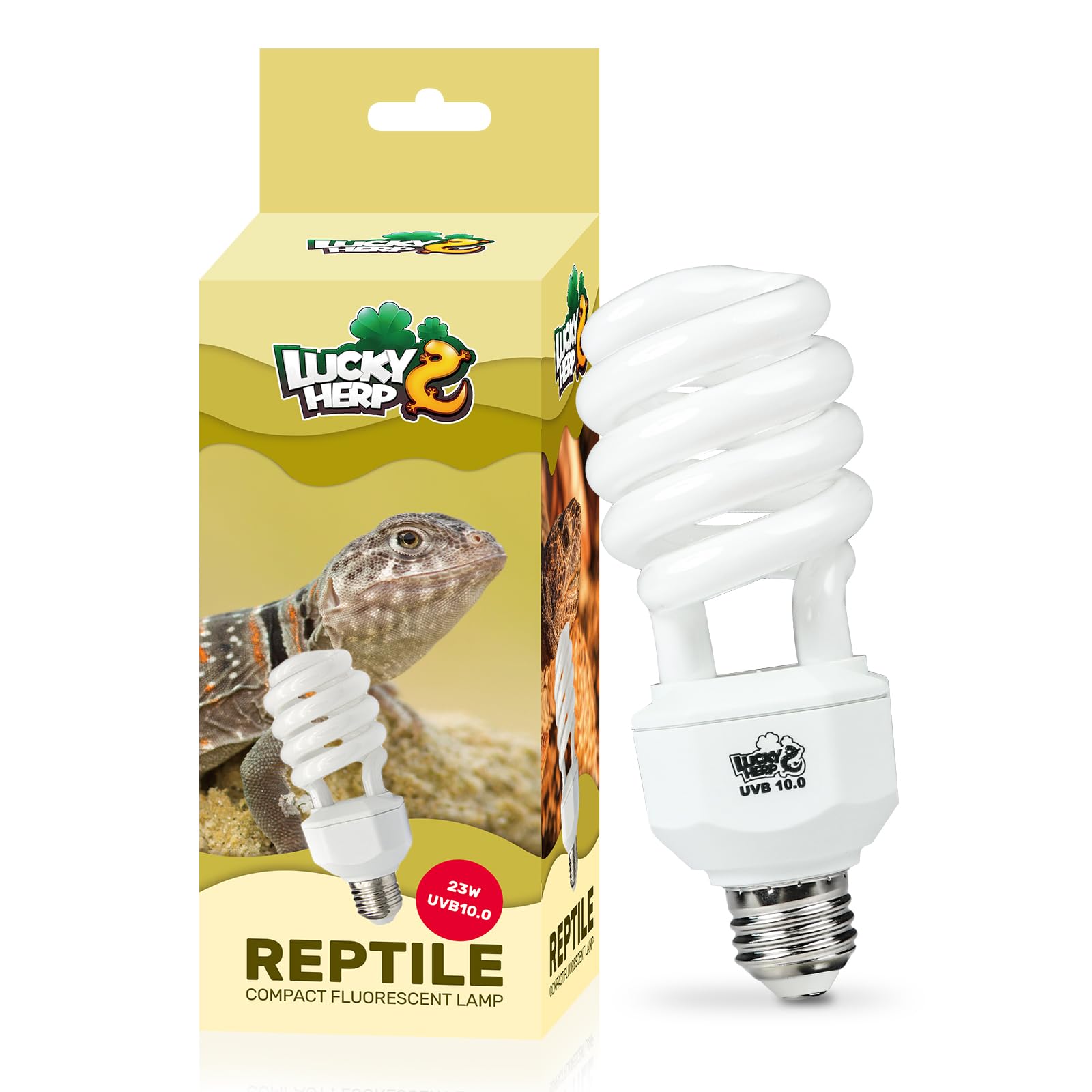 Lucky Herp Uva Uvb Reptile Light 10.0, Desert Uvb 150 Compact Fluorescent Lamp, Uvb Light For Reptiles 23W, Uva Uvb Reptile Ligh