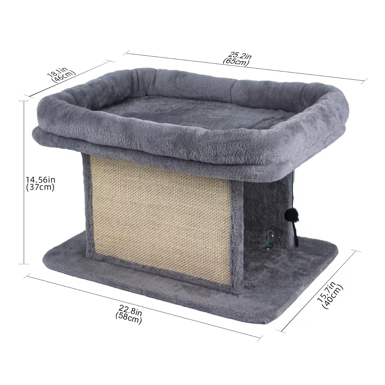 Esprsct Large Cat Bed With Scratching Post And Combing Board, Sturdy And Durable, Ideal For Small Breeds