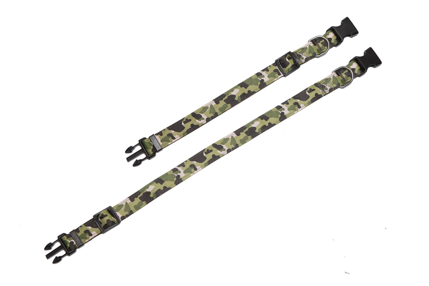 Taida Dog Collar, Nylon Camouflage Adjustable Collar, 1 Inch Wide, For Large Medium Dog (Green)