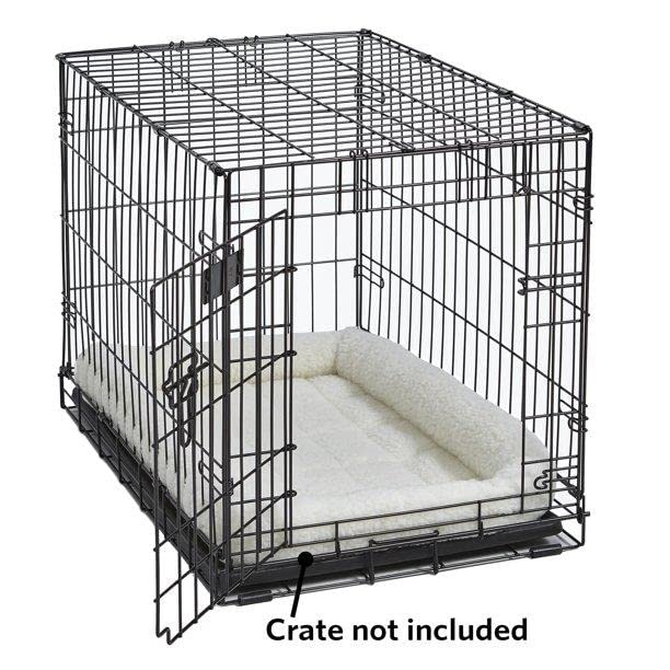 MidWest Homes for Pets 48-Inch White Fleece Bolster Dog Bed - Comfortable & Easy to Clean, Ideal for Extra Large Dog Breeds