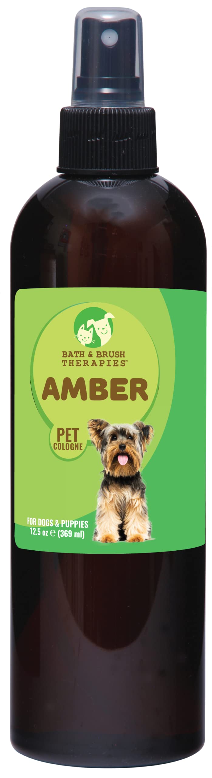Showseason Bath & Brush Therapies Amber Pet Cologne 12.5 Oz For Dogs | Long-Lasting Odor Eliminator | Paraben-Free | Biodegradab