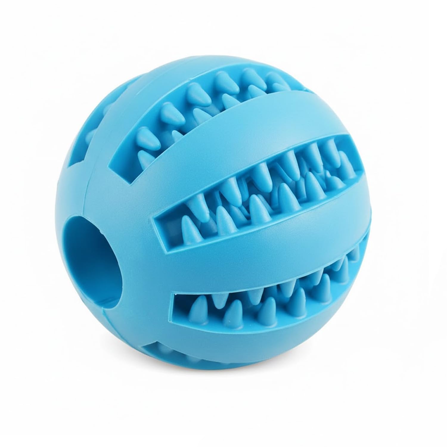 emily pets Dog Ball Toys for Pet Tooth Cleaning, Chewing, Fetching, IQ Treat Ball Food Dispensing Toys (Blue)