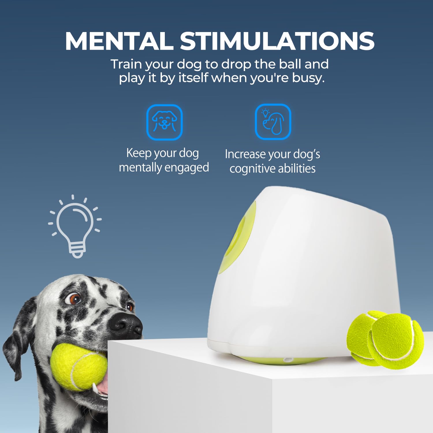 All For Paws Automatic Dog Ball Launcher For Medium To Large Dogs, Interactive Dog Ball Thrower Mental Stimulation Dog Toys, Dog